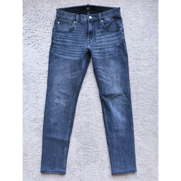 7 For All Mankind Men's Stacked Skinny Jeans Camelot Gray Black Denim 29 - Picture 1 of 10
